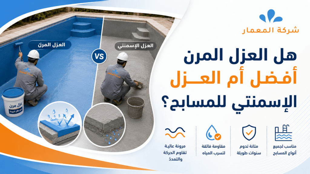 عزل المسابح الخرسانية قبل البلاط 