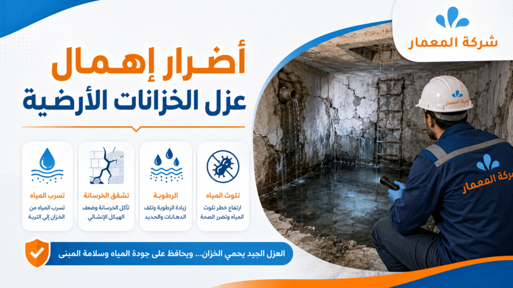 أضرار إهمال عزل الخزانات الأرضية شركة عزل الخزانات الأرضية بجدة