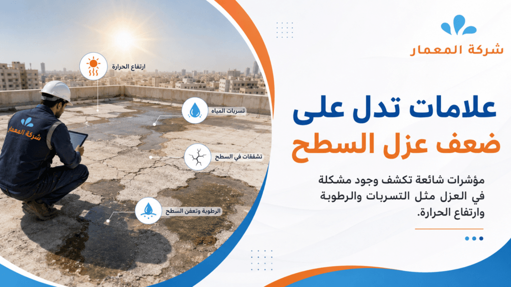 علامات تدل على ضعف عزل السطح خطوات عزل السطح قبل وبعد