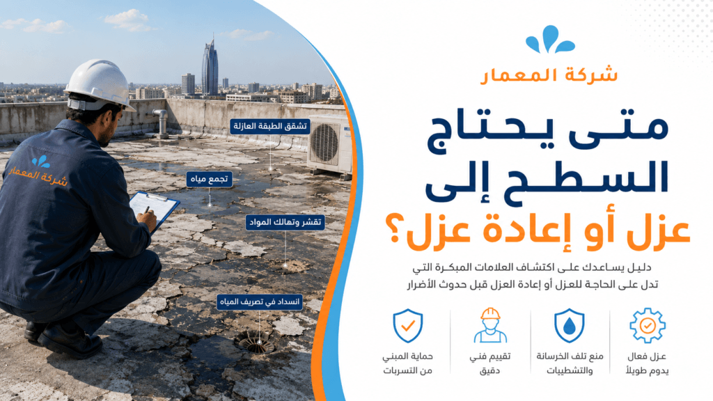 متى يحتاج السطح إلى عزل أو إعادة عزل؟