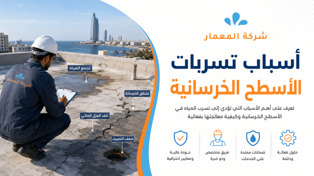 أسباب تسربات الأسطح الخرسانية