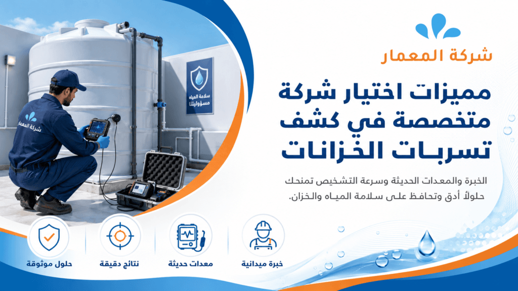 مميزات اختيار شركة متخصصة في كشف تسربات الخزانات