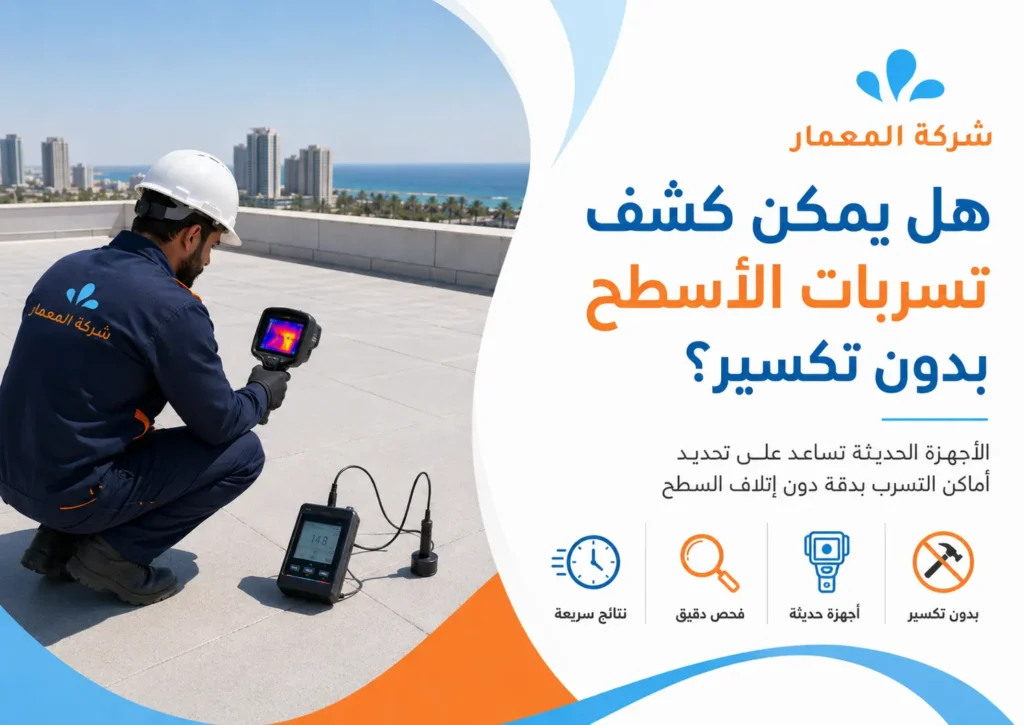 هل يمكن كشف تسربات الأسطح بدون تكسير؟