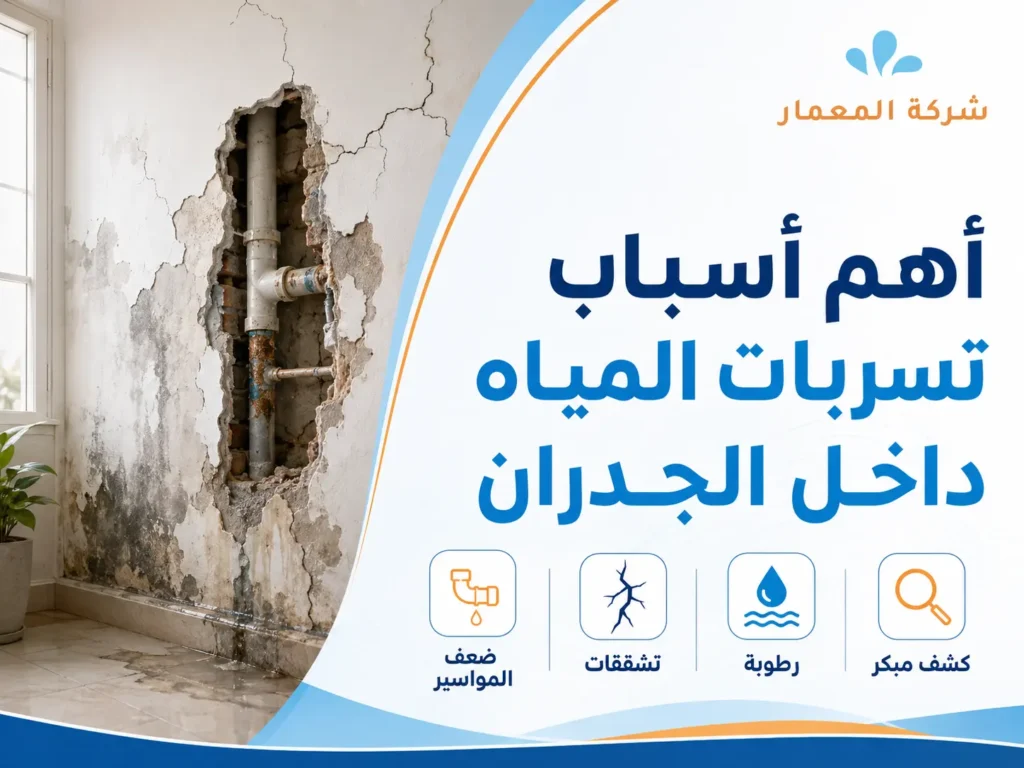 أهم أسباب تسربات المياه داخل الجدران أهم أسباب تسربات المياه داخل الجدران
