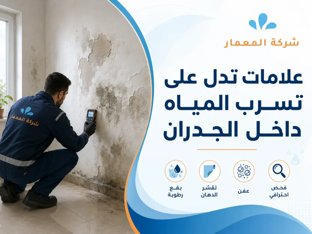 علامات تدل على تسرب المياه داخل الجدران علامات تدل على تسرب المياه داخل الجدران