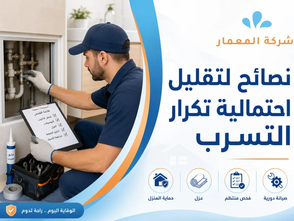 نصائح لتقليل احتمالية تكرار التسرب نصائح لتقليل احتمالية تكرار التسرب