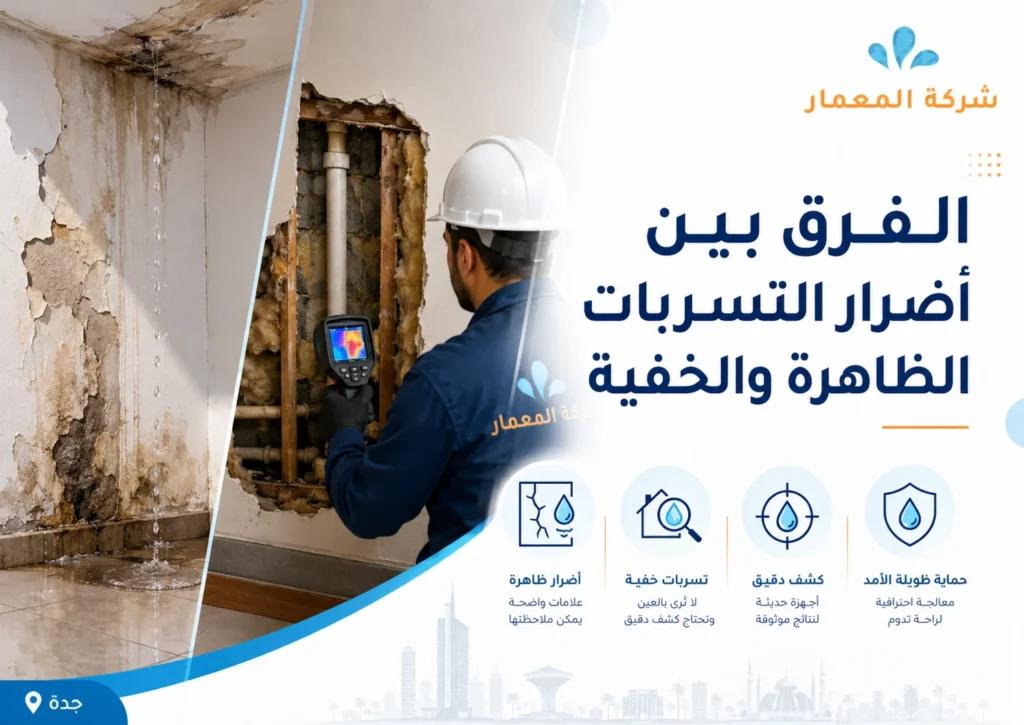 الفرق بين أضرار التسربات الظاهرة والخفية