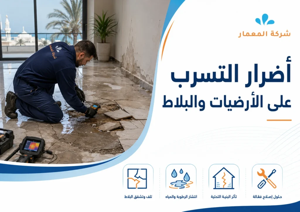 أضرار التسرب على الأرضيات والبلاط