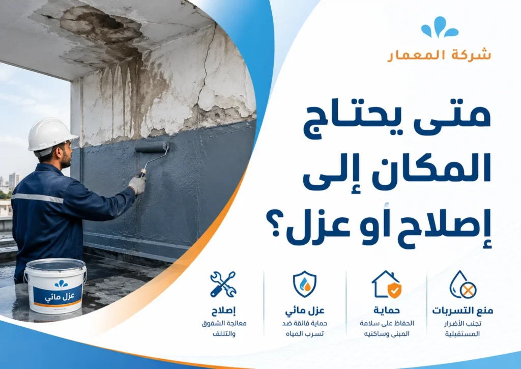 متى يحتاج المكان إلى إصلاح أو عزل؟
