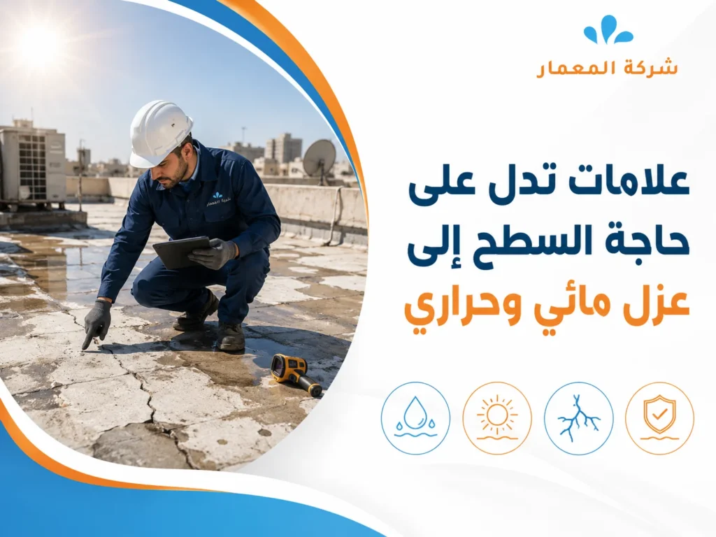 علامات تدل على حاجة السطح إلى عزل مائي وحراري