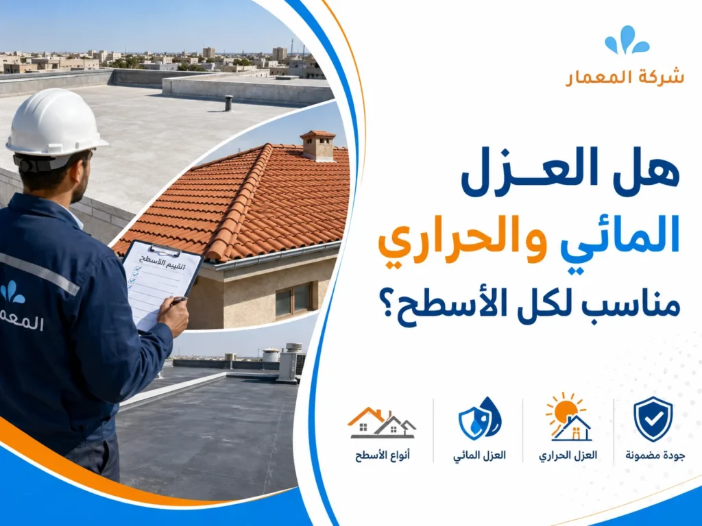 هل العزل المائي والحراري مناسب لكل الأسطح؟
