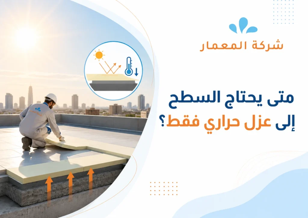 متى يحتاج السطح إلى عزل حراري فقط؟ تنفيذ عزل حراري على سطح خرساني.