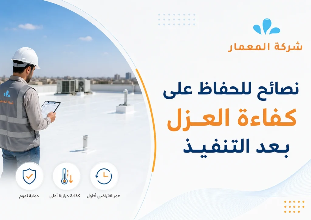 نصائح للحفاظ على كفاءة العزل بعد التنفيذ نصائح للحفاظ على كفاءة العزل بعد التنفيذ