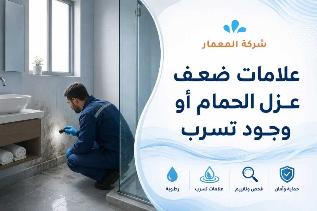 علامات ضعف عزل الحمام أو وجود تسرب