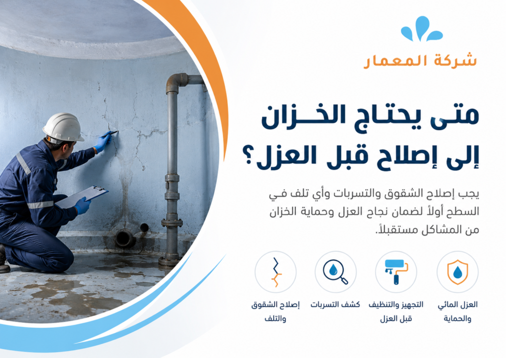 متى يحتاج الخزان إلى إصلاح قبل العزل؟