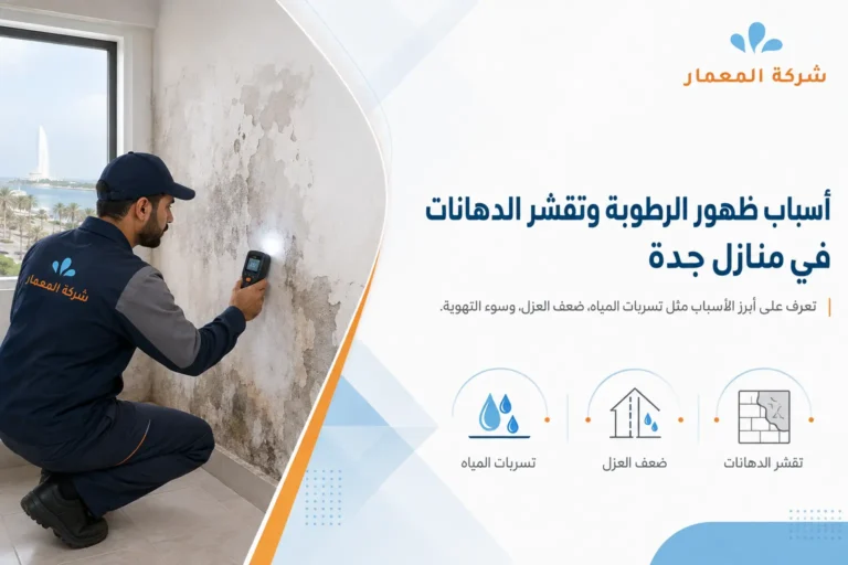 أسباب ظهور الرطوبة وتقشر الدهانات في منازل جدة