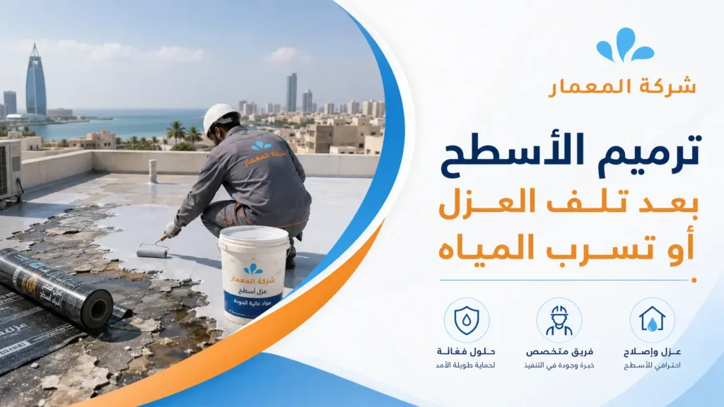ترميم الأسطح بعد تلف العزل أو تسرب المياه