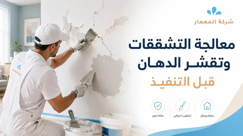 معالجة التشققات وتقشر الدهان قبل التنفيذ