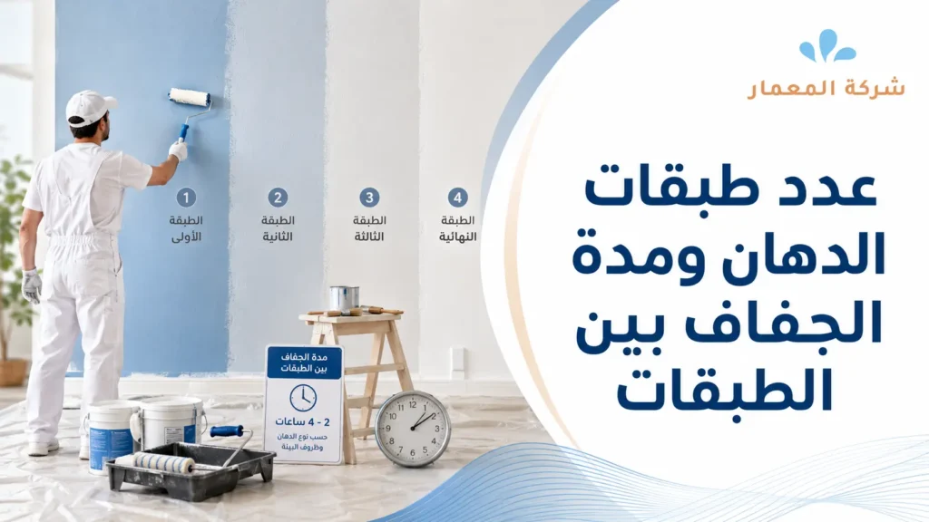 عدد طبقات الدهان ومدة الجفاف بين الطبقات