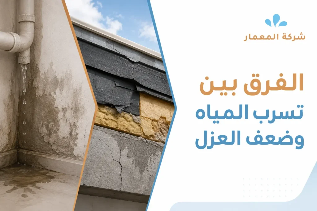الفرق بين تسرب المياه وضعف العزل الفرق بين تسرب المياه وضعف العزل