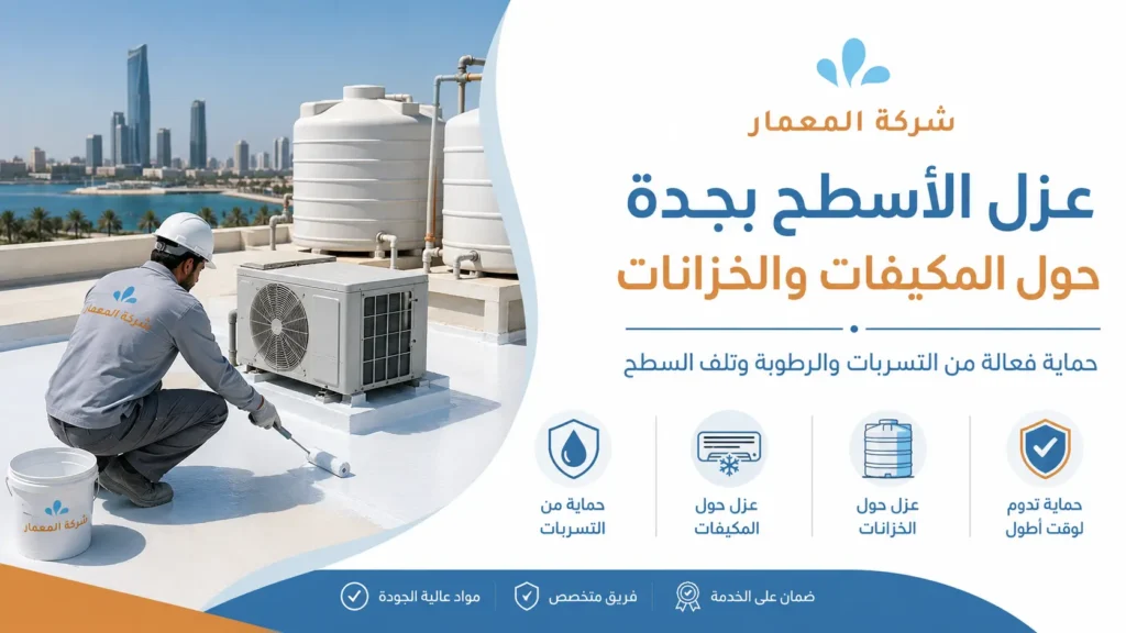 عزل الأسطح بجدة حول المكيفات والخزانات