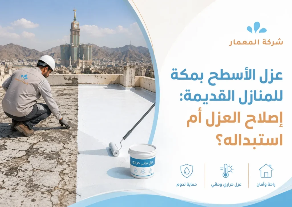 عزل الأسطح بمكة للمنازل القديمة إصلاح العزل أم استبداله؟