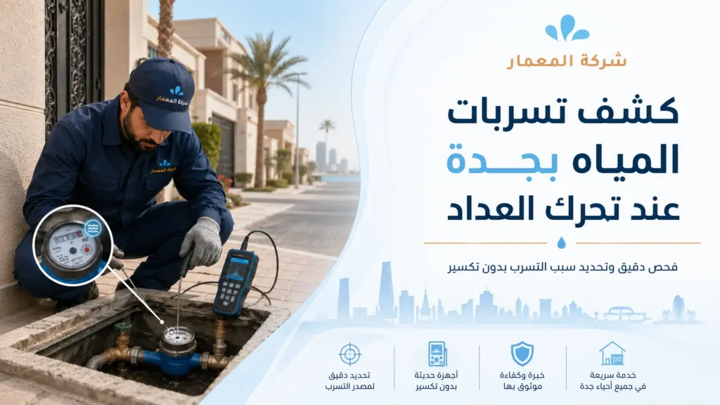 كشف تسربات المياه بجدة عند تحرك العداد