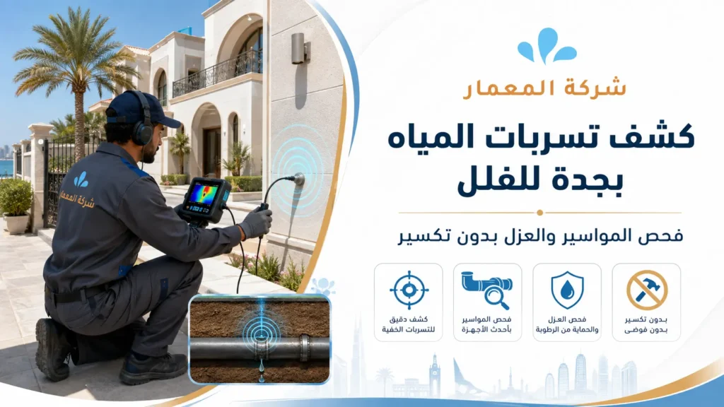 كشف تسربات المياه بجدة للفلل فحص المواسير والعزل بدون تكسير