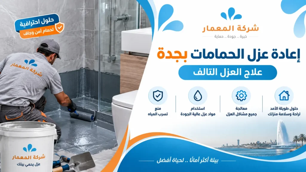 إعادة عزل الحمامات بجدة علاج العزل التالف