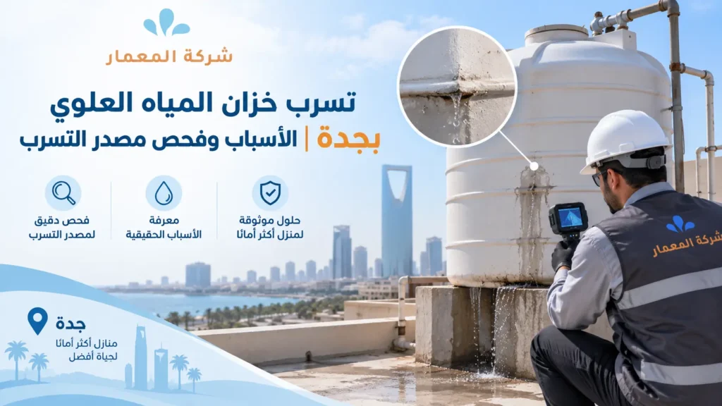 تسرب خزان المياه العلوي بجدة الأسباب وفحص مصدر التسرب