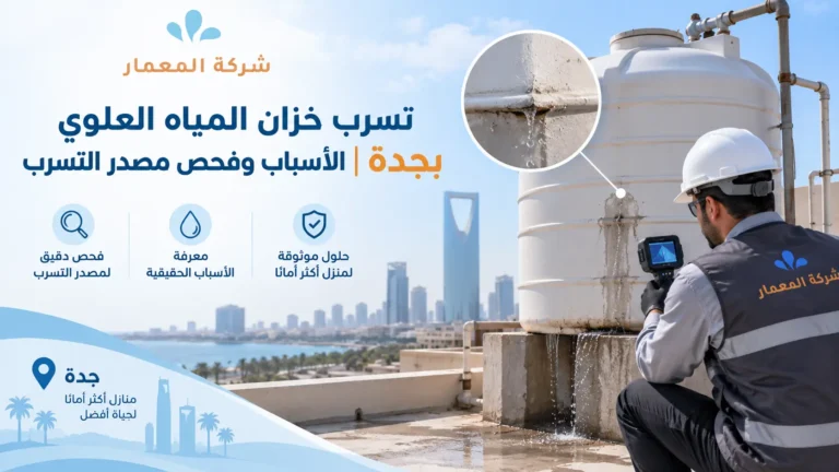 تسرب خزان المياه العلوي بجدة الأسباب وفحص مصدر التسرب
