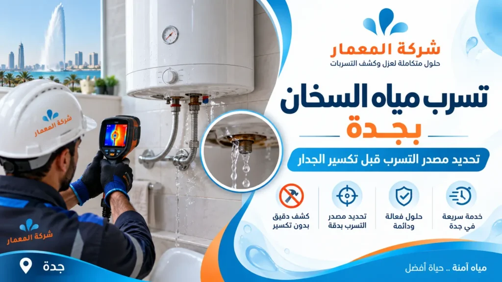 تسرب مياه السخان بجدة | تحديد مصدر التسرب قبل تكسير الجدار