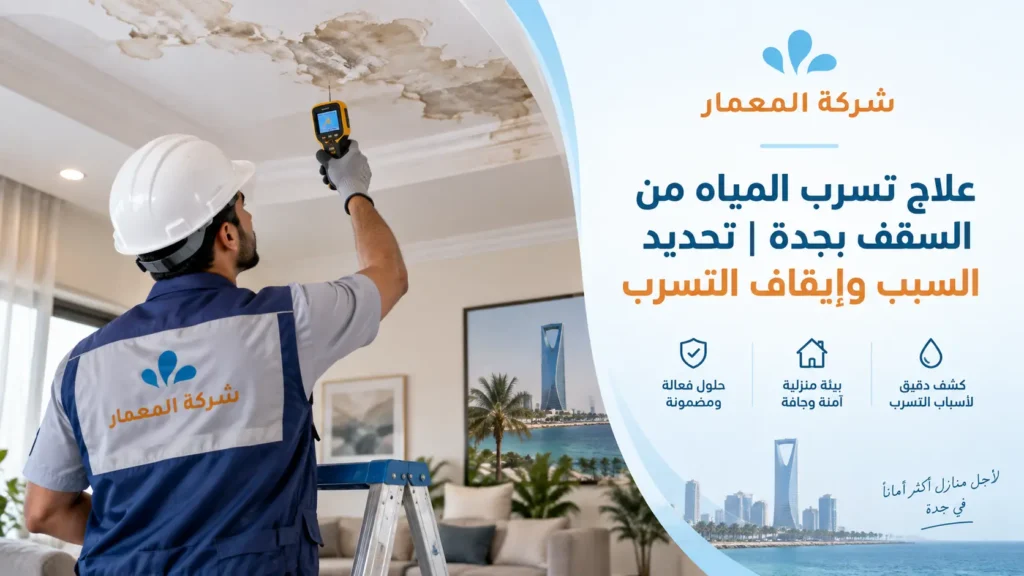 علاج تسرب المياه من السقف بجدة | تحديد السبب وإيقاف التسرب