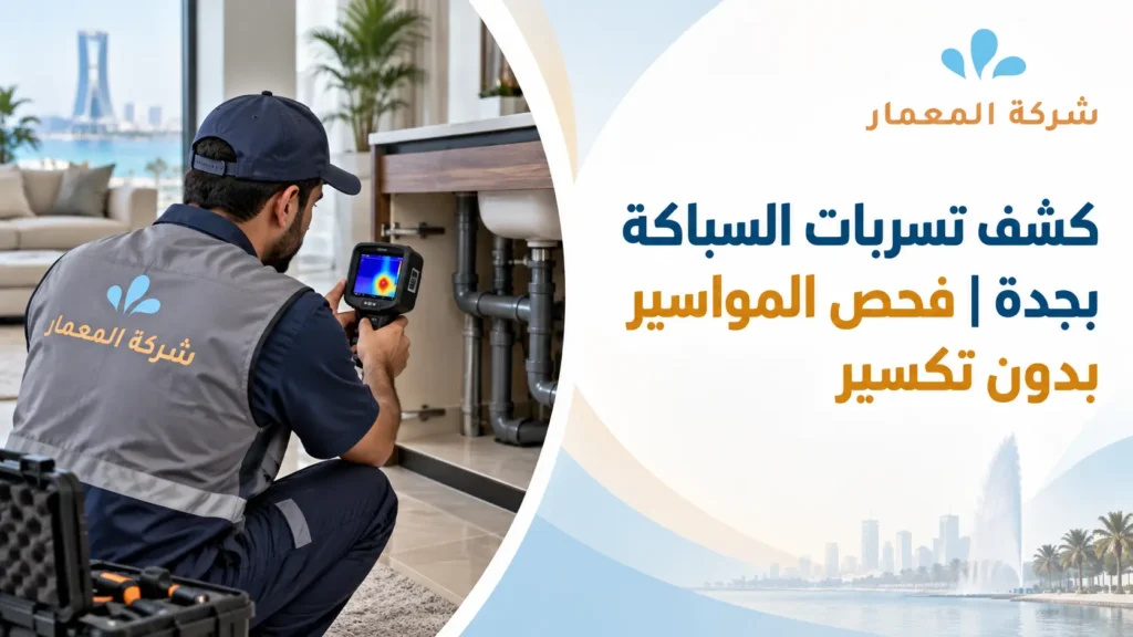 كشف تسربات السباكة بجدة فحص المواسير بدون تكسير
