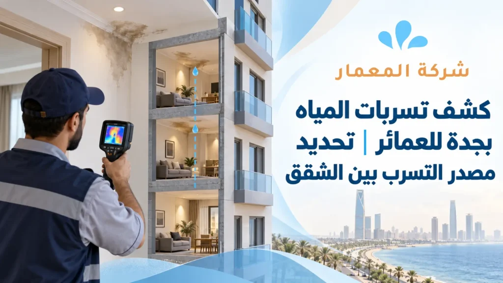 كشف تسربات المياه بجدة للعمائر تحديد مصدر التسرب بين الشقق