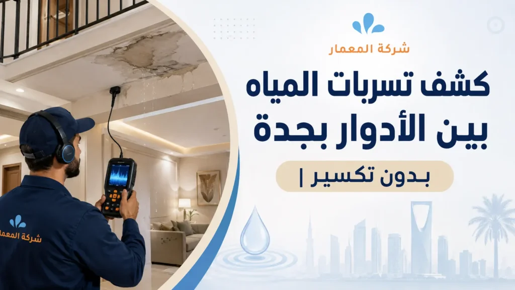 كشف تسربات المياه بين الأدوار بجدة بدون تكسير