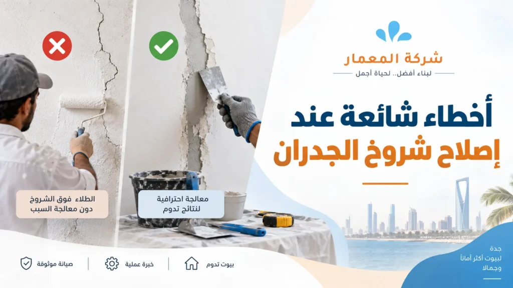 أخطاء شائعة عند إصلاح شروخ الجدران